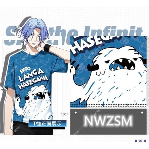 Sk8 the infinity Langa T-Shirt perimeter tripe lanc plus full color short-sleeved round neck summer Halloween costume