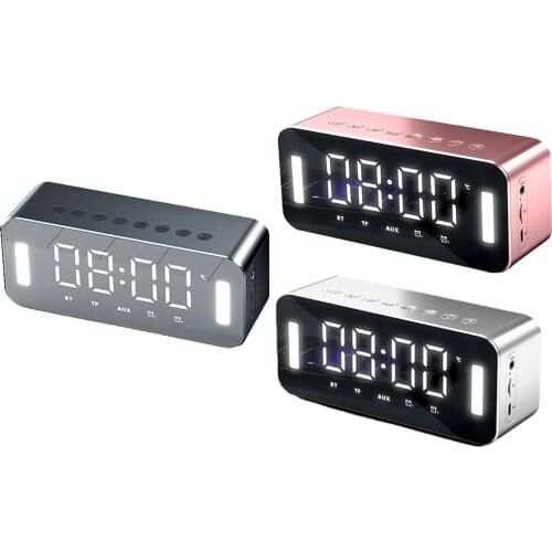 LED Mirror Alarm Clock with HIFI Bluetooth Speaker Broadcast for Bedroom