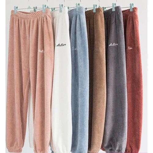 Loose Couple Nightwear Wide Leg Sweatpants Autumn Women Trousers Plus Size Soft Pants Sleepwear Korean Casual Pigama Pants Femme