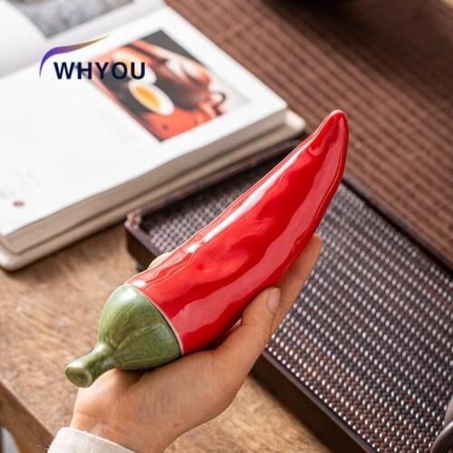 NEWYEARNEW Creative Ceramic Tea Caddies Containers Small Number chili Sealed Jar Home Ornaments Birthday Gift