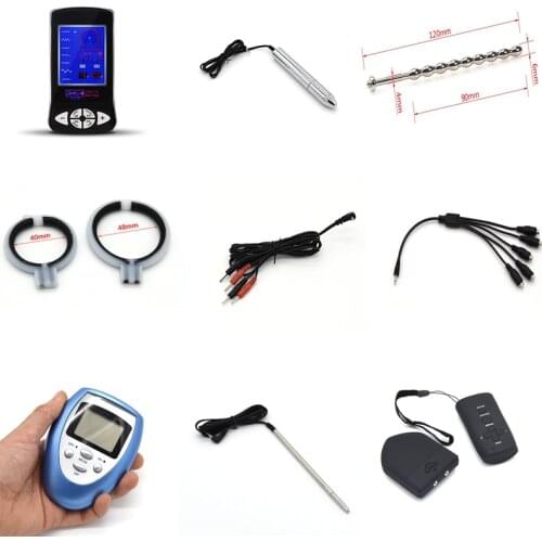 Electro Shock Nipple Clamps Penis Ring Glove Anal Plug Electric Shock Accessory DIY Sex Toys for Men Woman Fetish BDSM Game