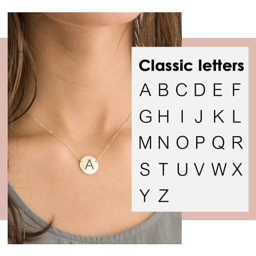 Visunion Dainty Letterring Necklace Female 316L Stainless Steel Necklace 15mm Pendant Gold Silver Color Necklace Fashion Jewelry