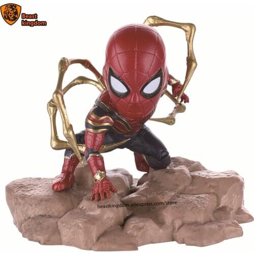 Beast kingdom Marvel Iron Spider man mini egg Attack Series garage Garage Kits Model Kits Collecting gift toys