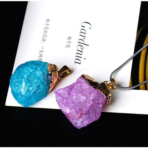 1PC Delicate Natural stone pendant crystal mineral jewelry chakra healing necklace fashion simple DIY fashion gift pendant