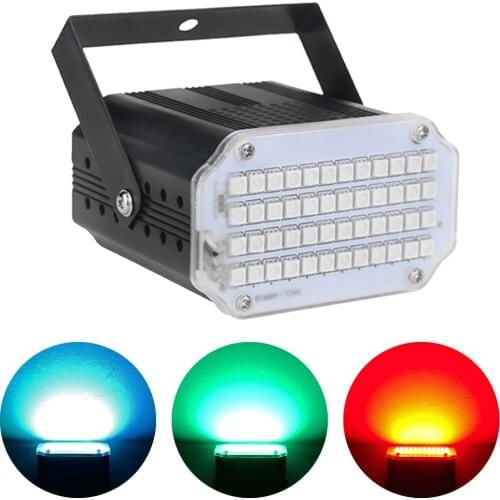 48 LEDs RGB Strobe Flash Lights Disco DJ Party Holiday Christmas Music Club Bar Remote Sound Activated Portable Stage Lighting