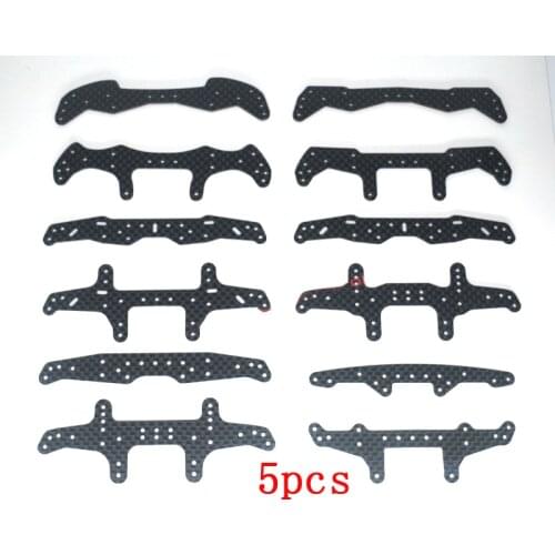 5Pcs 1.5mm HG Carbon Fiber Plates Front/Rear Reinforcing Roller Stay No Lettering Version Parts For Tamiya Mini 4WD Car Model
