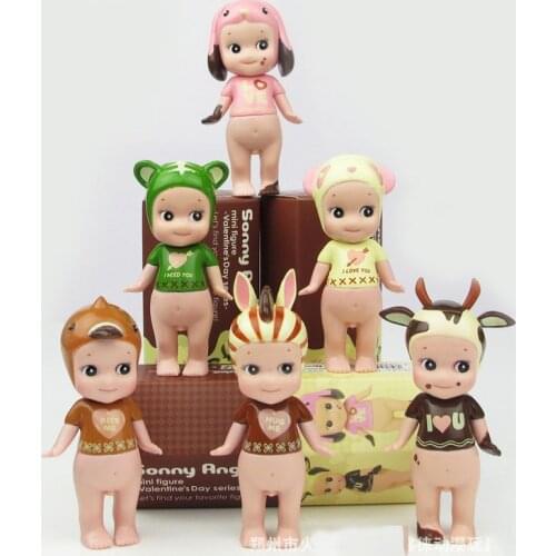 6pcs/ a lot Animal angel series sonny angel Kewpie baby dolls mini figure toys free shipping 031907