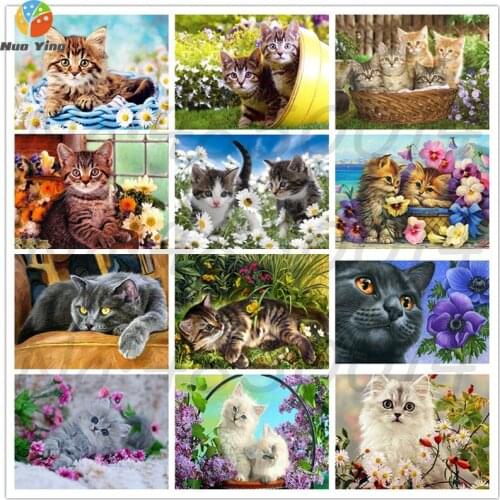 Diy 5D Diamond Painting Cat Full Round Diamond Embroidery Animals Picture Of Rhinestone Cross Stitch Diamond Mosaic Handwork