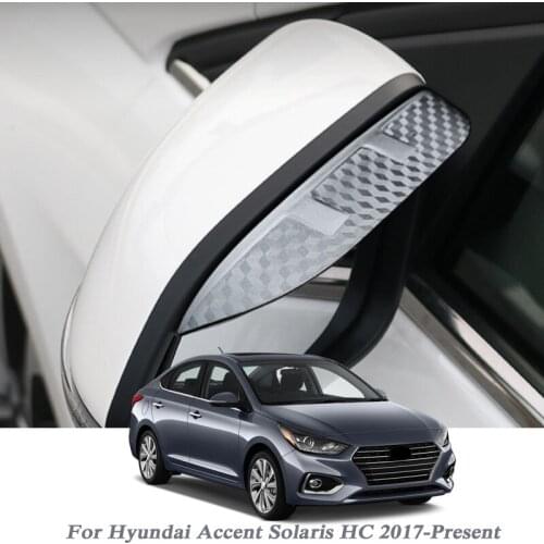 Car Rearview Mirror Rain Eyebrow Auto Shield Snow Guard Sun Side Visor Shade Protector For Hyundai Accent Solaris HC 2017-Presen