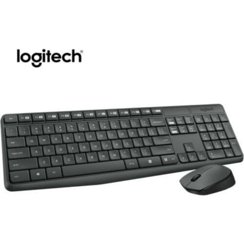 Logitech MK235 Wireless Keyboard Mouse Combo 2.4Ghz Multimedia USB Optical Mice For Laptop PC Gamer Home Office
