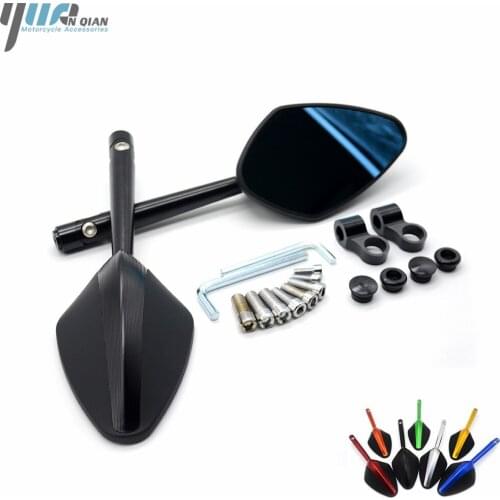 YUANQIAN CNC Side Mirror Scooter Rear View Mirror For Yamaha XJR1300 FZ1 FAZER MT07 MT 09 FZ6N YZF R125 R3 R6 R1 XT660 XT 660