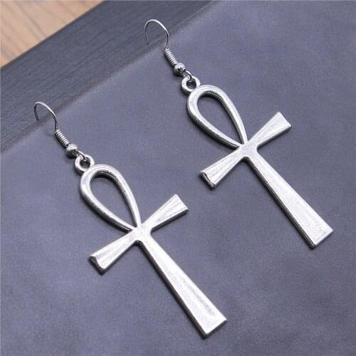 Big Size Ankh Cross Drop Earrings Fashion Big Size Ankh Cross Dangle Earrings Big Size Ankh Cross Earrings For Women