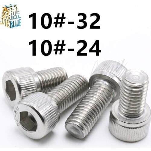 20pcs 10#-24 *5/8 3/4 1/4 1/2 3/8 Length 304 Stainless Steel US UNC Coarse Thread Allen Head Screw Cap Hex Hexagon Socket Bolt