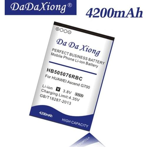 DaDaXiong 4200mAh HB505076RBC Battery For Huawei A199 G700 G710 Y600 C8815 G610 G610T G610S G716 G606 Cell Phone Battery