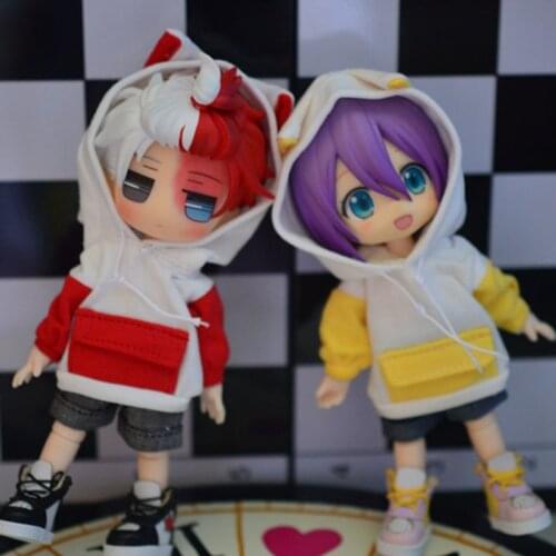 Ob11 GSC p9 face baby clothes baby clothes cat ears single pocket hoodie doll clothes coat Doll accessories