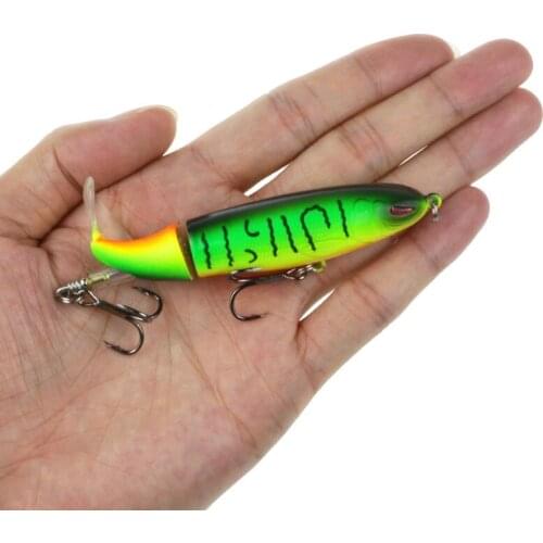 Whopper Popper 8.3cm 14g Topwater Fishing Lure Artificial Bait Hard Plopper Soft Rotating Tail Spinner Bait Fishing Tackle Geer