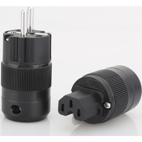 Hifi Audio 5pairs Rhodium Plated Schuko Power Plug+ IEC Connector jack for DIY Power Cable