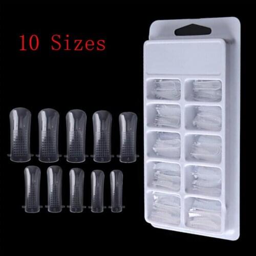 100PCS Profession Quick Building Nail Mold Tips 10 Different Size Nail Extension Mold UV Nail Extension Tool Nail accessories