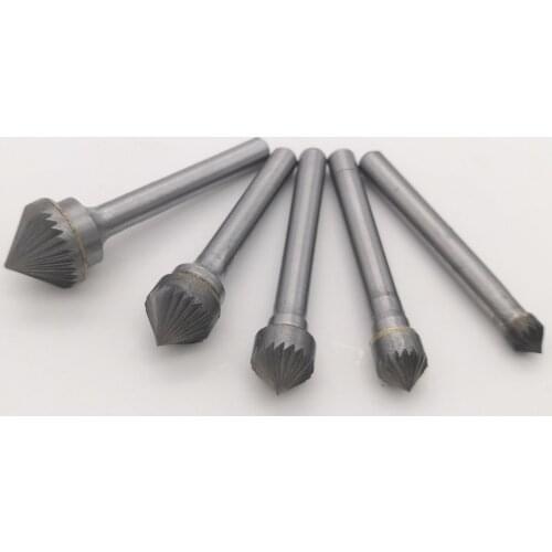 90 Conical File Degree Alloy Hard Metal Grinding Head 1pcs Wood Carving Tungsten Steel Rotary Boring Cutter K-type File Boring