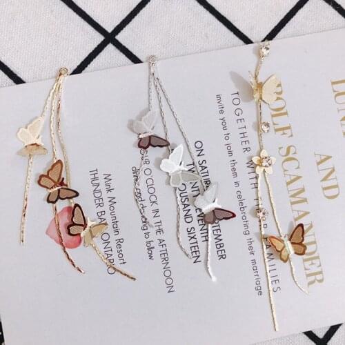 Fashion Butterfly Decorated Gold Silver Tone Tassels Earring Stud Ornament Accessories Necklace Pendant Charms 20pcs Metal Charm