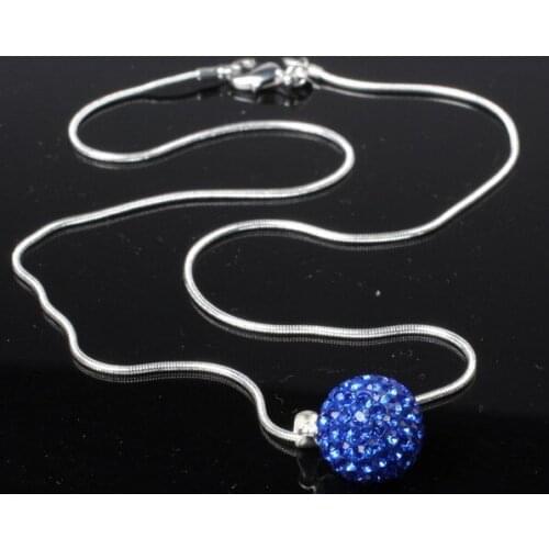 Fg34le Chains with rhinestone Clay disco ball necklace 16 inch Snake Necklace pendants crystal crystal