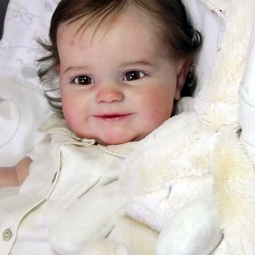 RBG 20 Inches Maddie LoL Reborn Baby Doll Unpainted Alive Smiley Vinyl Unfinished Parts DIY Blank Toys New Year Gift For Girls