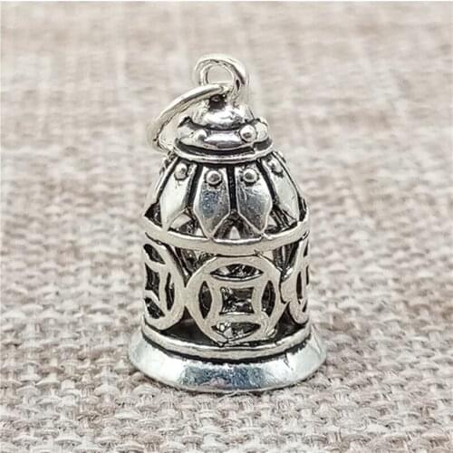 925 Sterling Silver Coin Bell Charms Pendants for Bracelet Necklace
