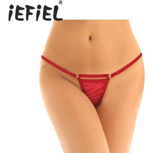 Sexy Female Womens Ladies Micro Lingerie Low Rise T-Back Open Butt Stretchy Mini G-String Thong Bikini Briefs Underwear Panties