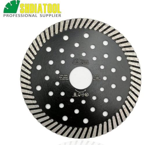 SHDIATOOL Diameter 4.5 Inches Diamond Hot Pressed Narrow Turbo Blade with 10mm Segment Granite Marble Concrete cutting disc