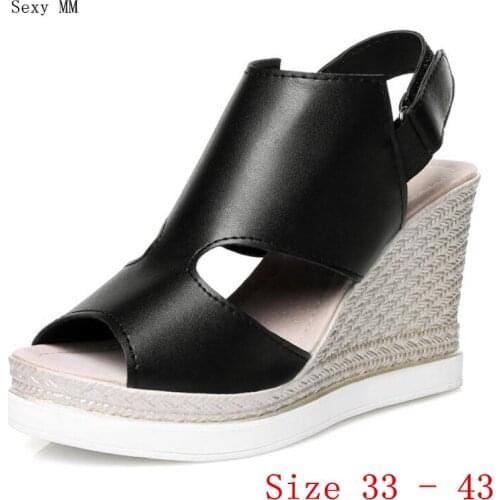 Slides Platform Sandals Women Peep Toe Shoes Summer Wedges Gladiator Sandals Woman High Heels Sandals Plus Size 33 - 40 41 42 43