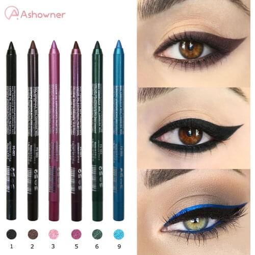 6 Color Long-lasting Eyeliner Pencil Waterproof Pigment Green Brown Eyeliner Pen Women Color Eye Makeup Cosmetics Color Eyeliner