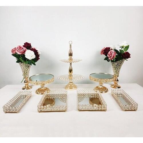 Wedding cake table set tray display rack wrought iron bird cage afternoon tea snack rack