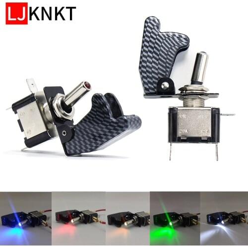 12V 20A Led Light Toggle Switch With Safety Cover Guard Rocker Control ON-OFF 2 Position 3 Pins