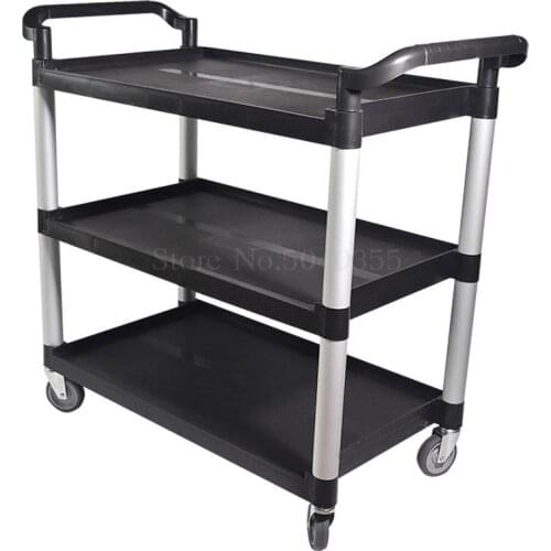 Thickened three-story carts collecting dining car restaurant collecting bowl car hotel trolley multi-function mobile service