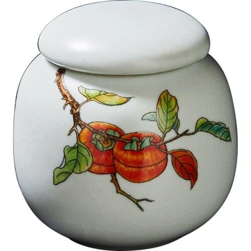 Yuebai Ruyao Tea Caddy Painted Small Portable Pu'er Tea Warehouse Sealed Tank Household Storage Tank