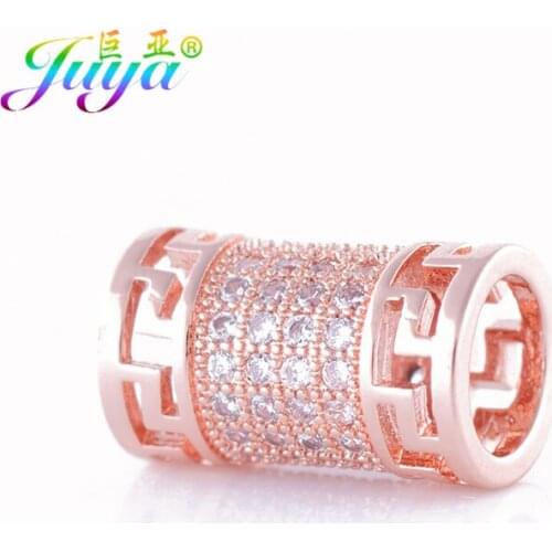 Gold/Rose Gold Large Hole Charm Beads Hollow Metal Beads For Women Men Beadwork Natural Stone Beads Jewelry DIY Making