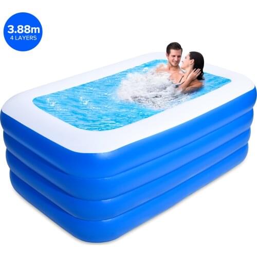 1.3M-3.88M Inflatable Swimming Pool Rectangular Thicken For Adults Kids Family Pool Bathing Tub Outdoor Indoor Swimming Pool