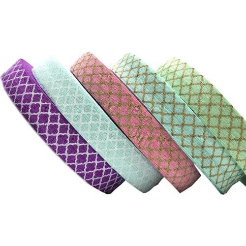10 yards geometric Aztec Print Fold Over Elastic Ribbon 16mm 8 Colors FOE Webbing for Hair Tie DIY Gift Decoration Accessory