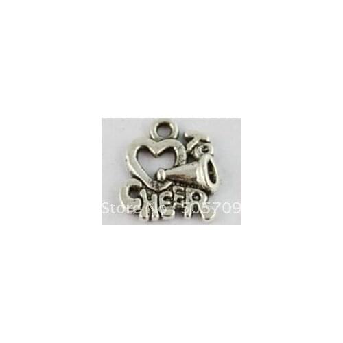 120pcs Tibetan silver flat CHEER charms A8007