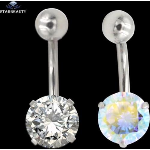 2017 New Anti Allergy Belly Piercing Titanium Earring Belly Button Rings Earring Navel Piercing Star Heart Round Crystal Jewelry