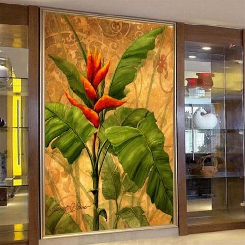Beibehang papel de parede 3D photo wallpaper flash wall painting living room Southeast banana trees yoga clubs mural wall paper