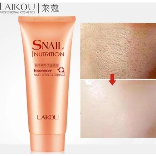 LAIKOU Snail Facial Cleanser Snail Nutrition Essence Multi Effects Face Wash Anti Aging Mild Exfoliating Gel Deep Pore Cleansing