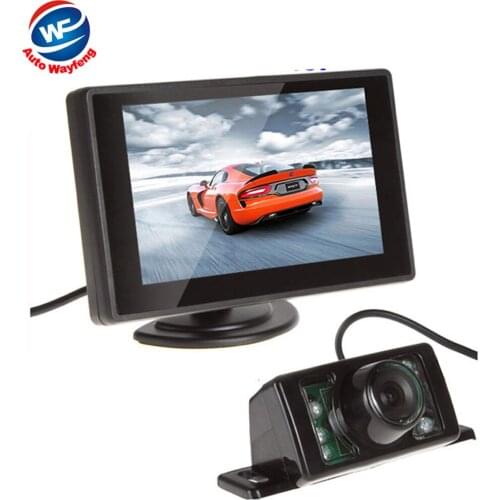 Car Auto Parking Mirror Monitor 4.3 Car Mirror Monitor+Car Reversing Rear View backup Night 7LED Camera