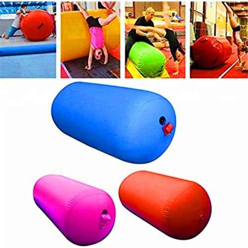 Free Shipping 80cm Dia Inflatable Air Roller Gymnastic Air Barrel for Exercise Training with Electric Pump
