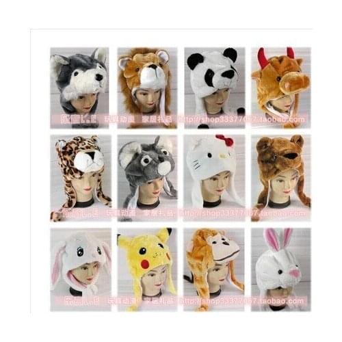 Free shipping Cartoon plush animal hats during the winter to keep warm earmuffs cap Adults and children are available