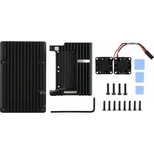 Aluminium Alloy Case For Raspberry Pi 4 Dual Cooling Fans Dust Resistance good Heat Spreading