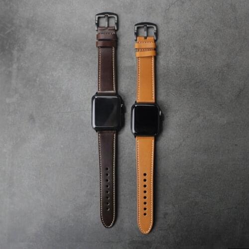 For apple watch 5 4 42mm 44mm High Quality Genuine Leather watchbands For apple series1 2 3 Bracelet iwatch 38mm 40mm watch band