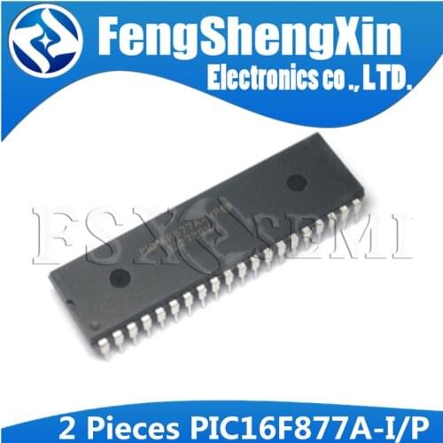 2pcs/lot PIC16F877A-I/P DIP40 PIC16F877A DIP 16F877A DIP-40 FLASH Microcontrollers