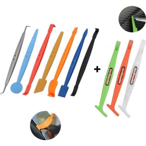 FOSHIO 10pcs Vinyl Wrapping Tools Kit Carbon Stickers Micro Gasket Magnet Squeegee Car Wrap Tool Window Film Tinting Accessories