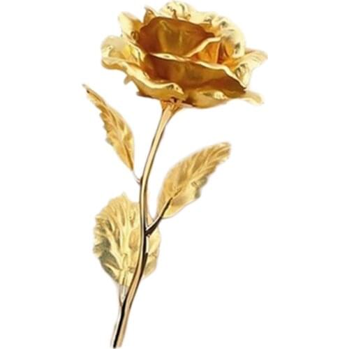 1 pcs Gold Foil Plated Rose Wedding Decoration Golden Rose Gold Dipped flore artificiales Gold Rose artificial flower 6 Color